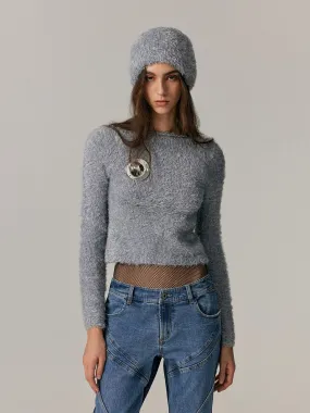 Slim Simple Retro Bi-Color Knit